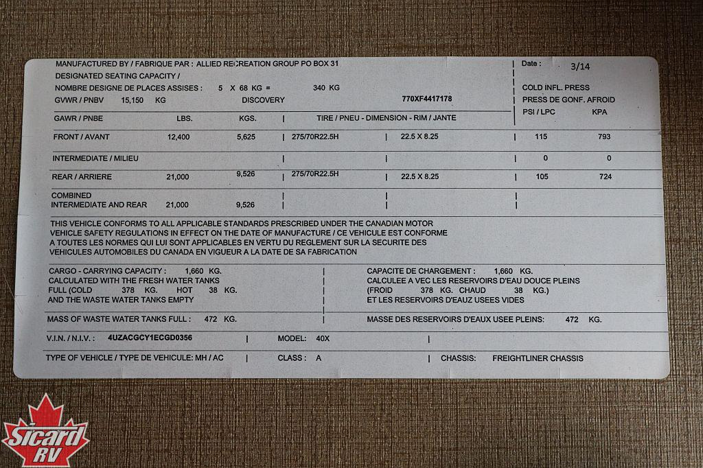 2015 FLEETWOOD DISCOVERY 40X