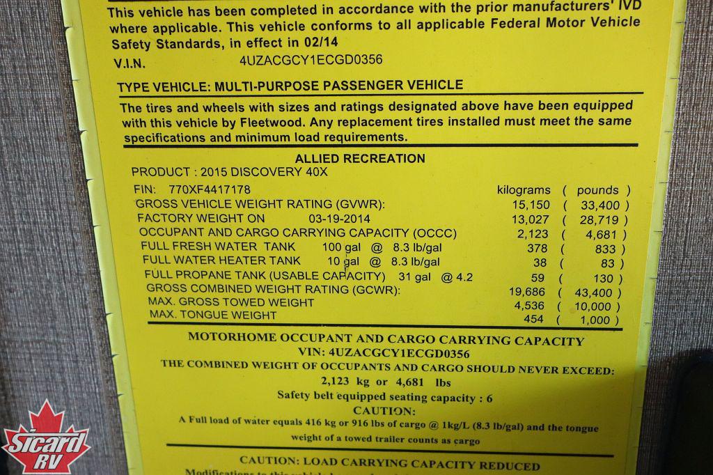 2015 FLEETWOOD DISCOVERY 40X