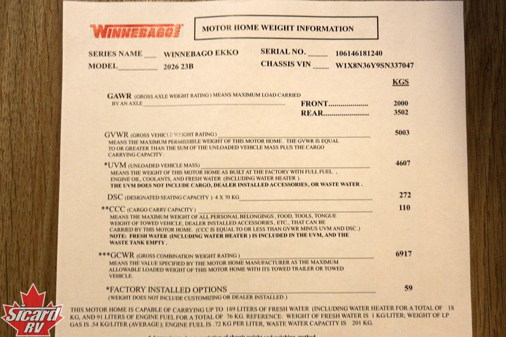 2026 WINNEBAGO EKKO 23B