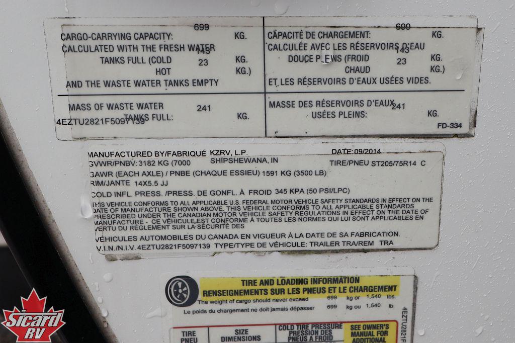 2015 KZ SPORTSMEN SHOW STOPPER 281RLSS