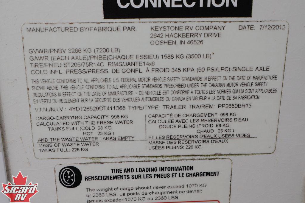 2013 KEYSTONE PASSPORT ULTRA LITE 2650BH