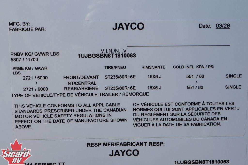 2026 JAYCO SEISMIC 214