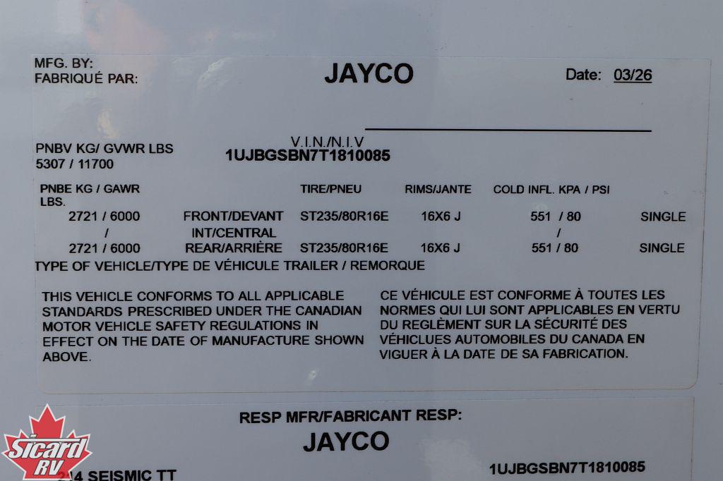 2026 JAYCO SEISMIC 214