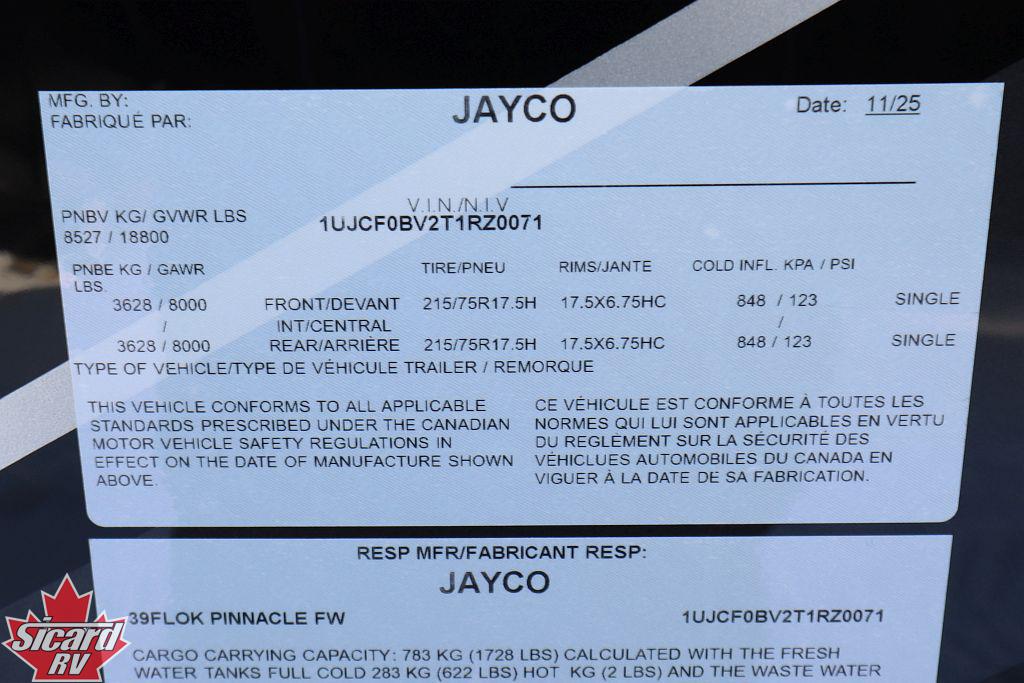 2026 JAYCO PINNACLE 39FLOK