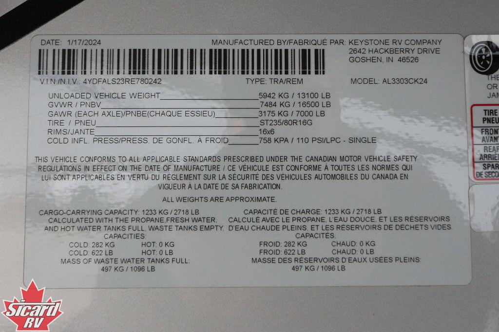 2024 KEYSTONE ALPINE 3303CK