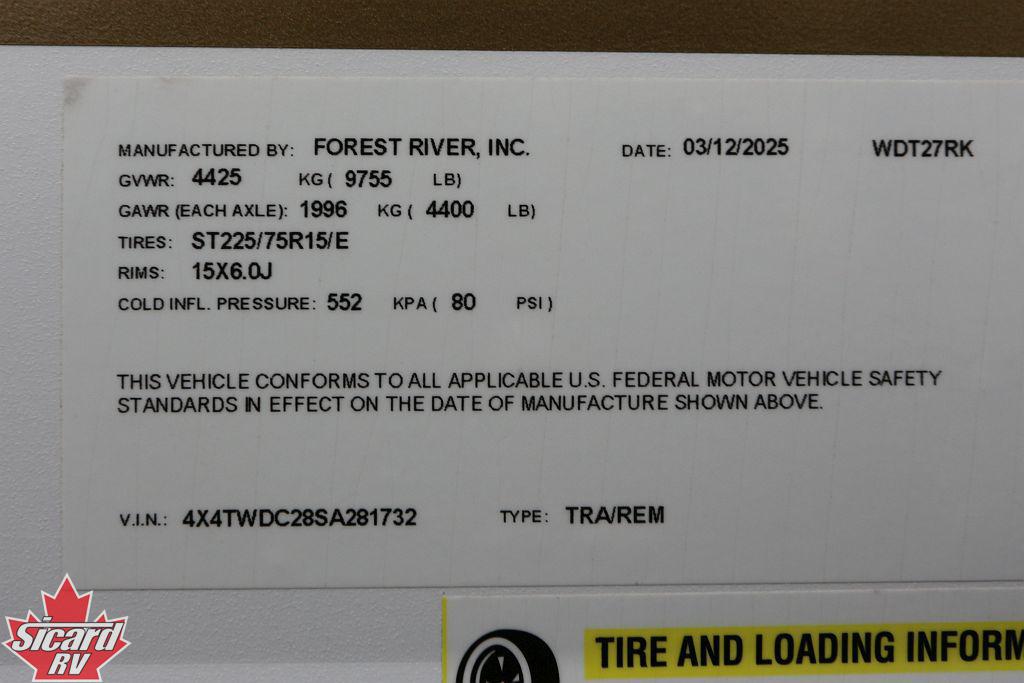 2025 FOREST RIVER WILDWOOD 27RK