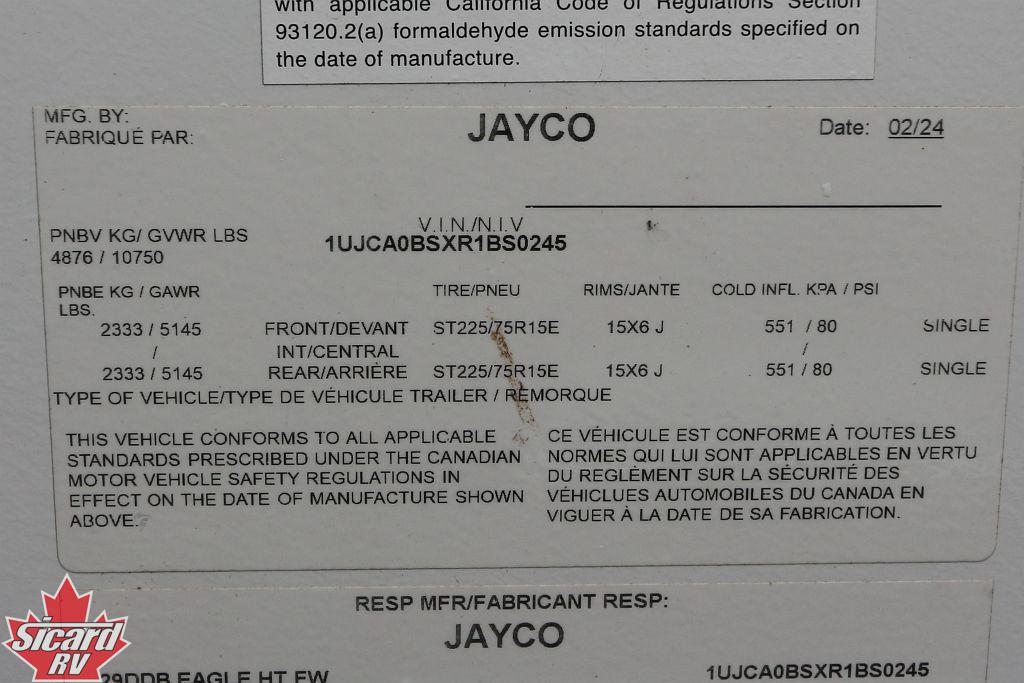 2024 JAYCO EAGLE HT 29DDB