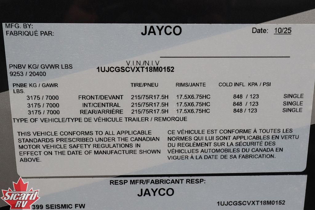 2026 JAYCO SEISMIC 399