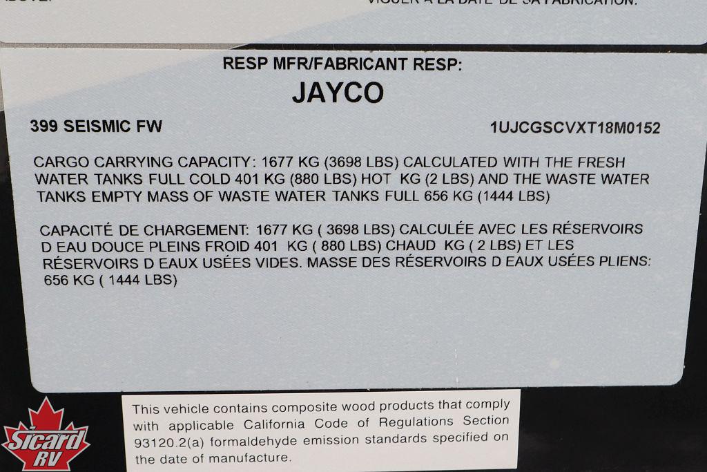 2026 JAYCO SEISMIC 399