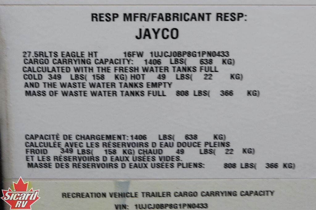 2016 JAYCO EAGLE HT 27.5RLTS