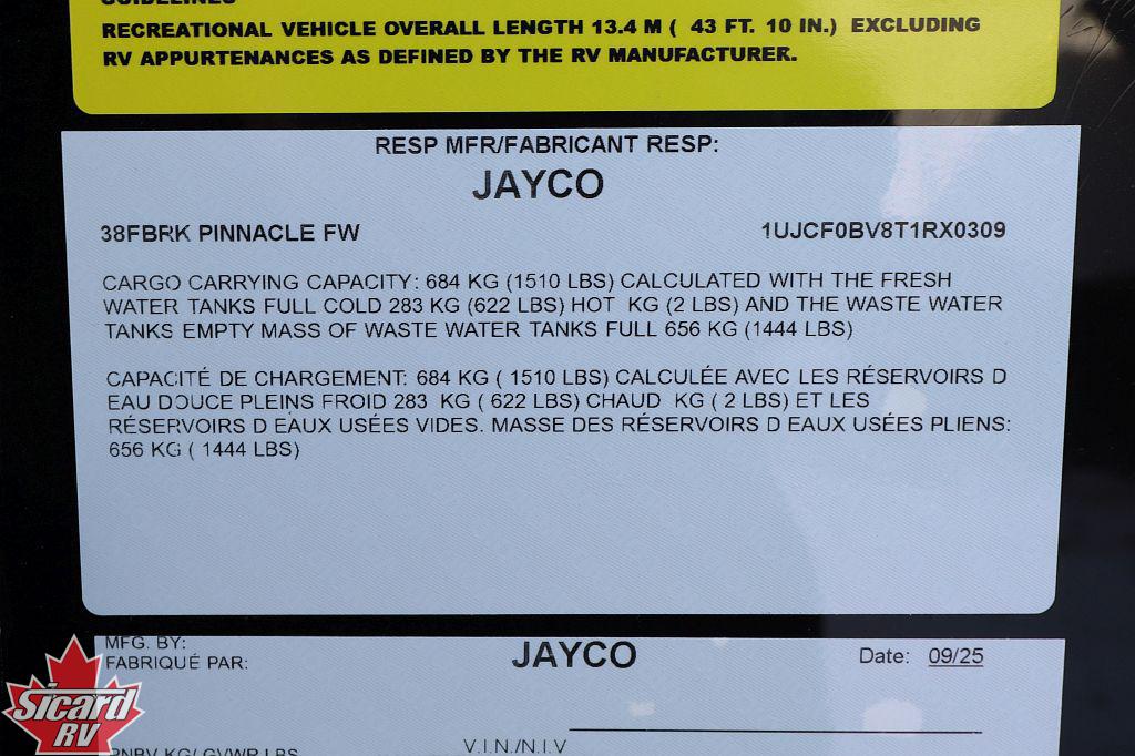 2026 JAYCO PINNACLE 38FBRK