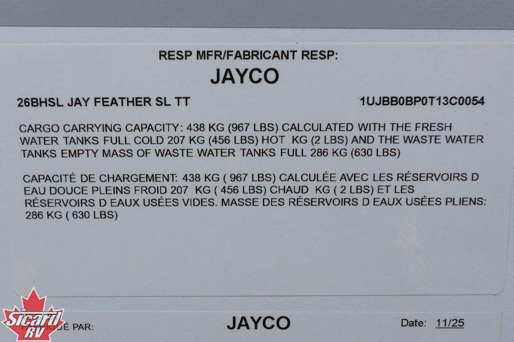 2026 JAYCO JAY FEATHER SL 26BHSL