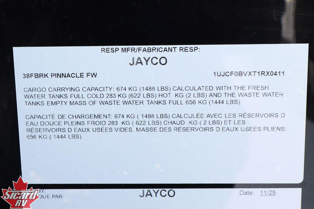 2026 JAYCO PINNACLE 38FBRK