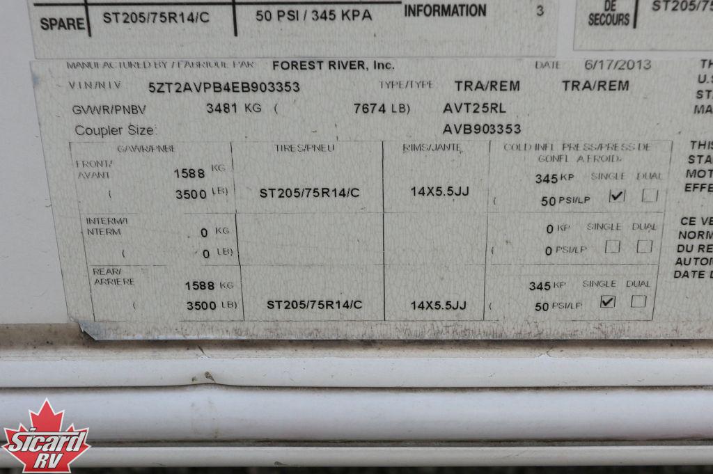 2014 PRIME TIME AVENGER 25RL