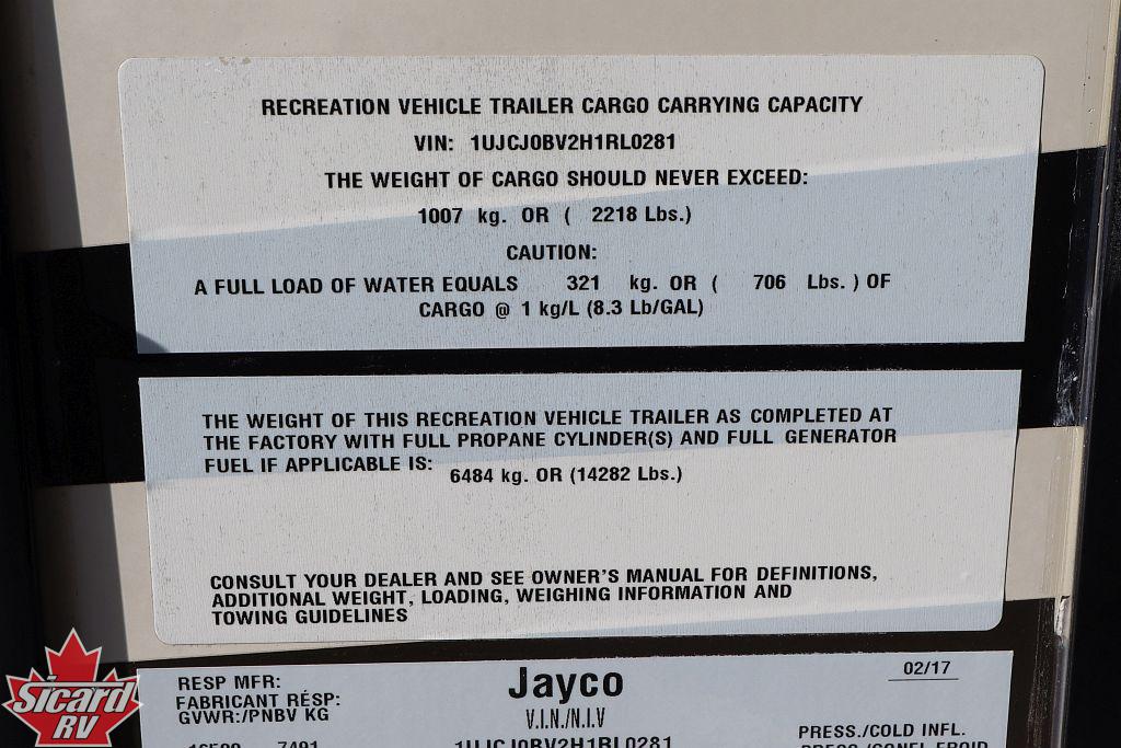 2017 JAYCO PINNACLE 36FBTS