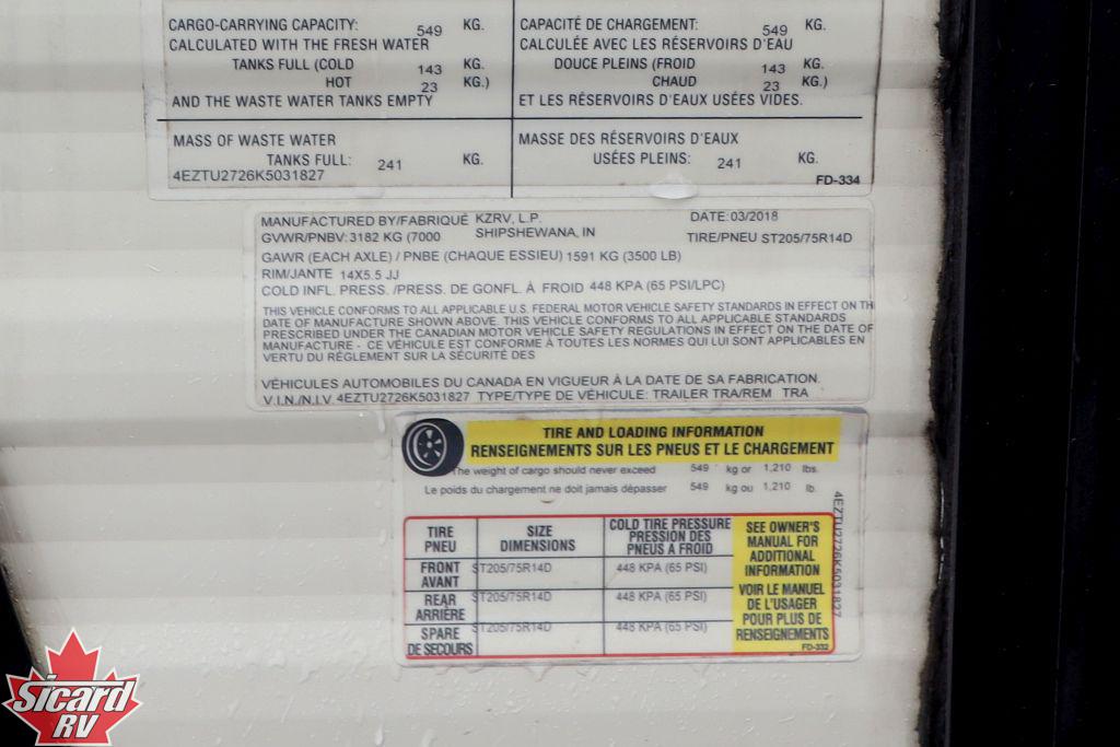 2019 KZ SPORTSMEN LE 271BHLE