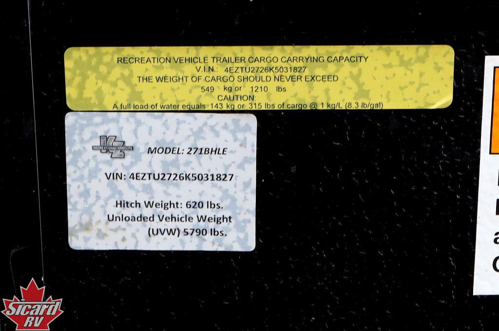 2019 KZ SPORTSMEN LE 271BHLE