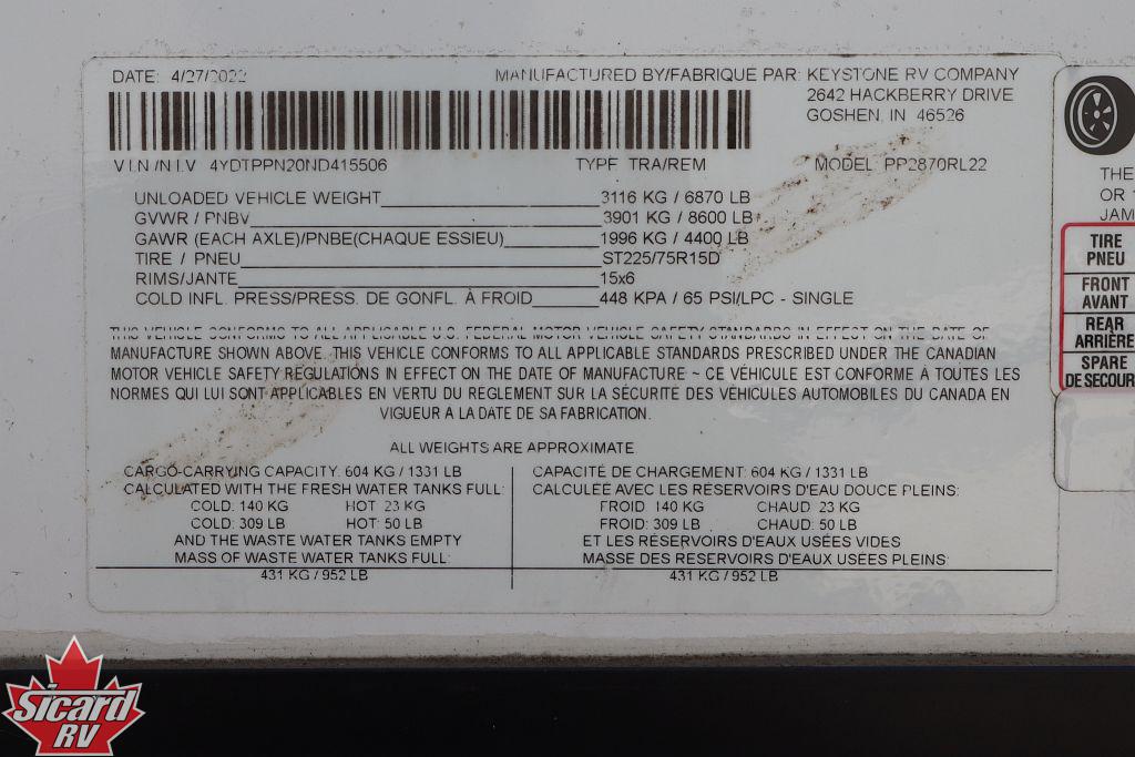 2022 KEYSTONE PASSPORT GT SERIES 2870RL