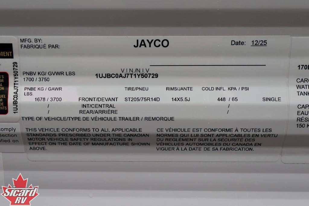 2026 JAYCO JAY FLIGHT SLX 170BH