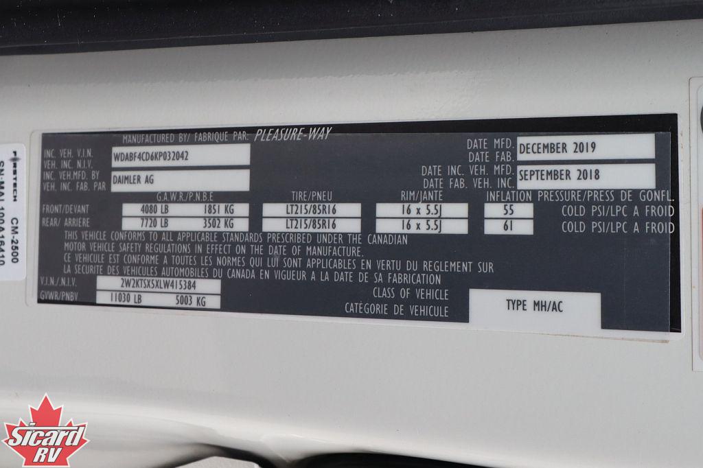 2020 PLEASUREWAY PLATEAU TS