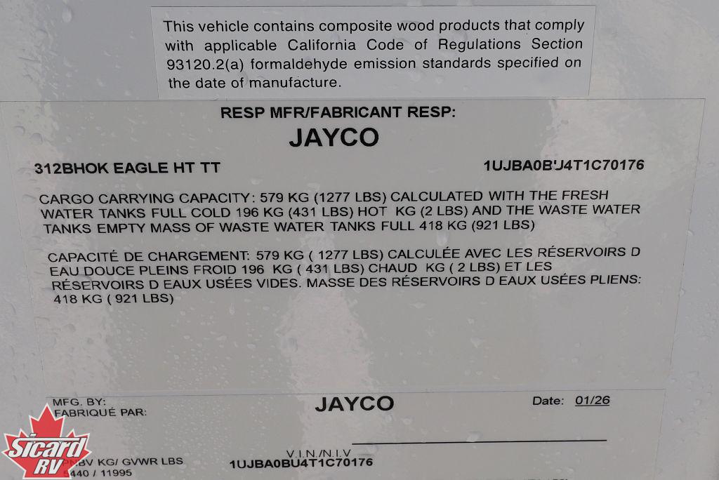 2026 JAYCO EAGLE HT 312BHOK