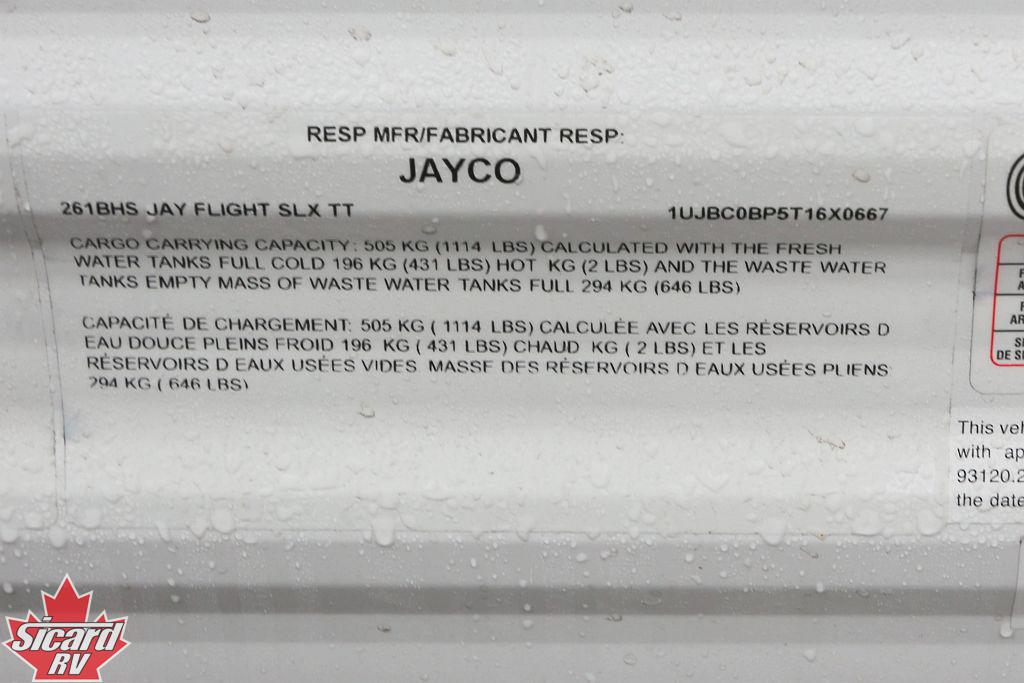 2026 JAYCO JAY FLIGHT SLX 261BHS