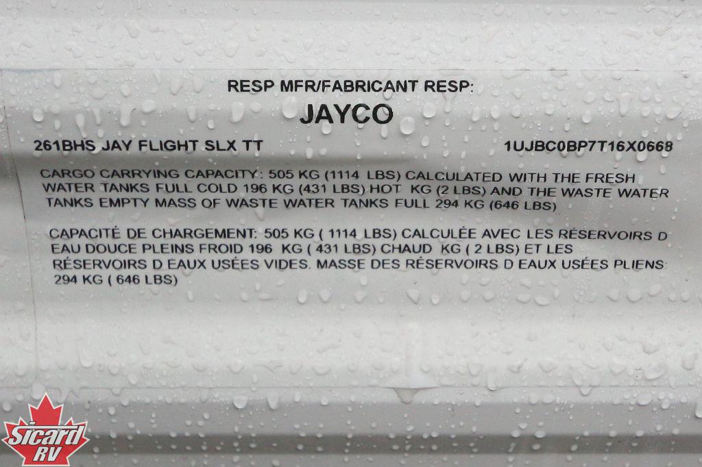 2026 JAYCO JAY FLIGHT SLX 261BHS