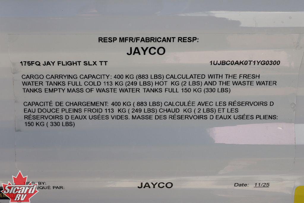 2026 JAYCO JAY FLIGHT SLX 175FQ