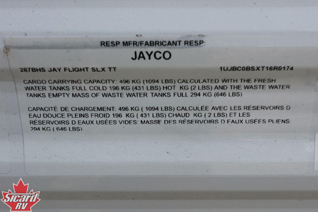 2026 JAYCO JAY FLIGHT SLX 287BHS