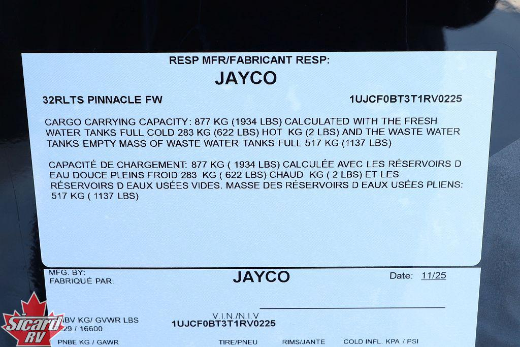 2026 JAYCO PINNACLE 32RLTS