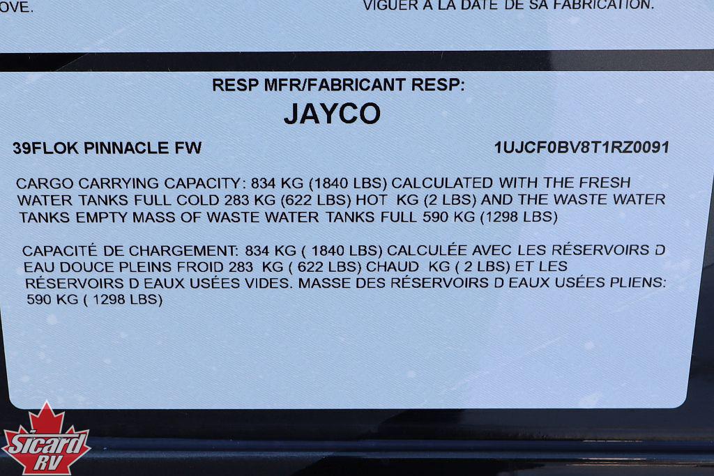 2026 JAYCO PINNACLE 39FLOK