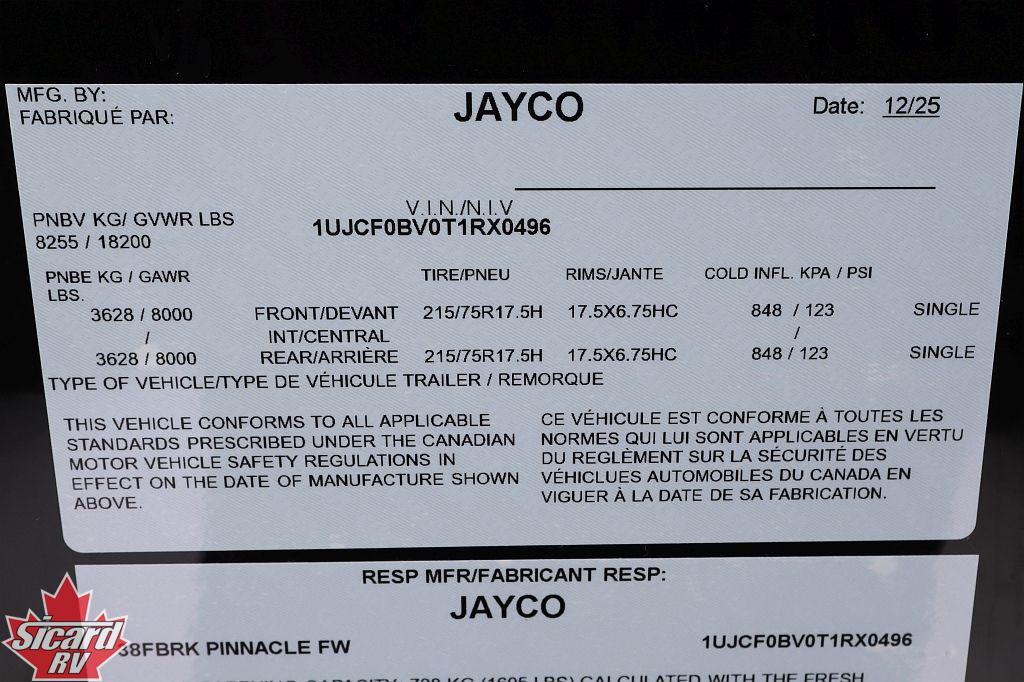 2026 JAYCO PINNACLE 38FBRK