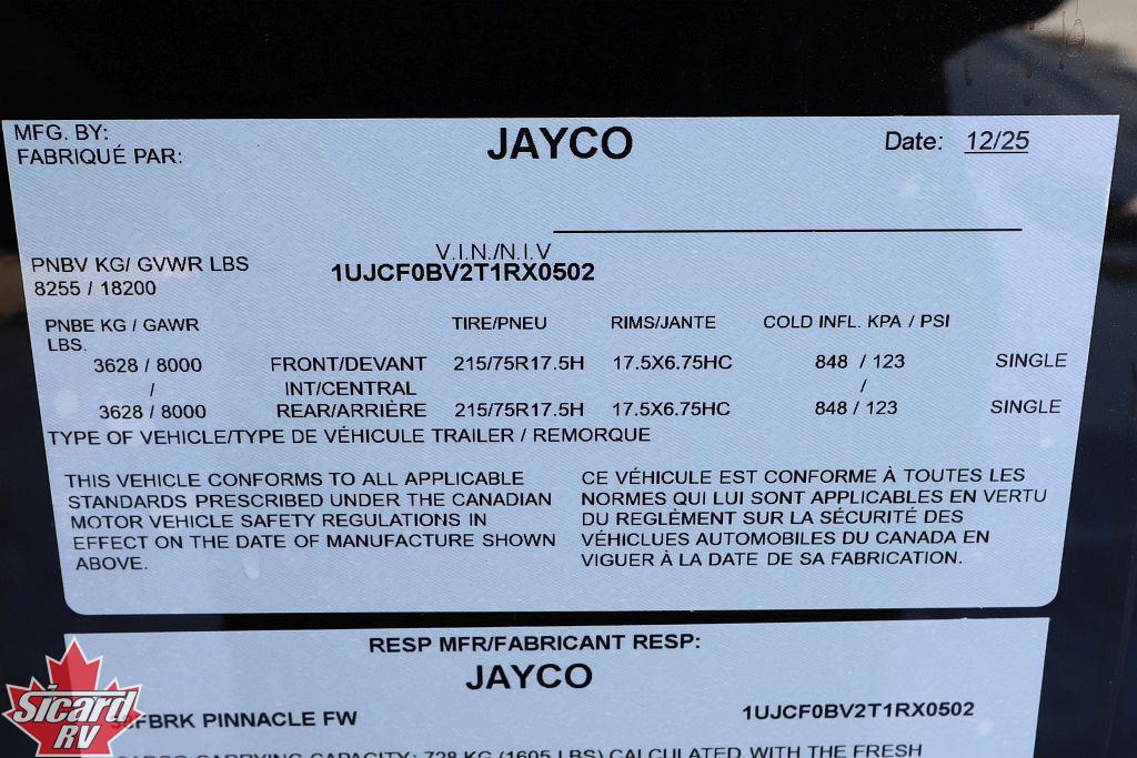 2026 JAYCO PINNACLE 38FBRK