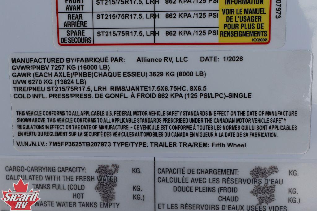 2026 ALLIANCE PARADIGM 310RL