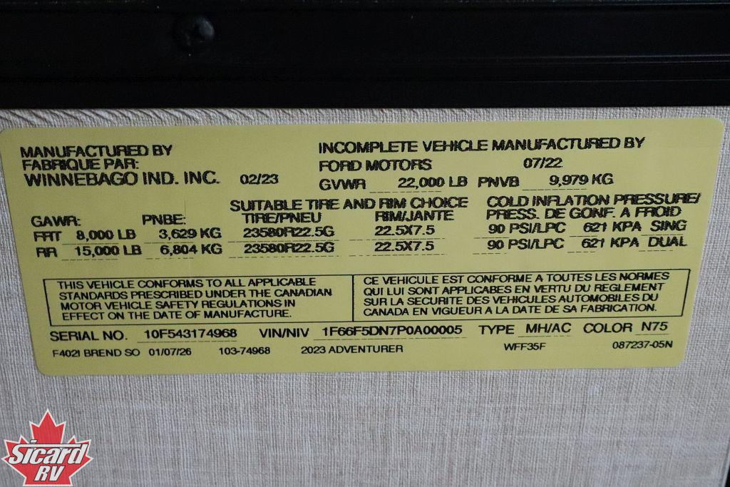 2023 WINNEBAGO ADVENTURER 35F
