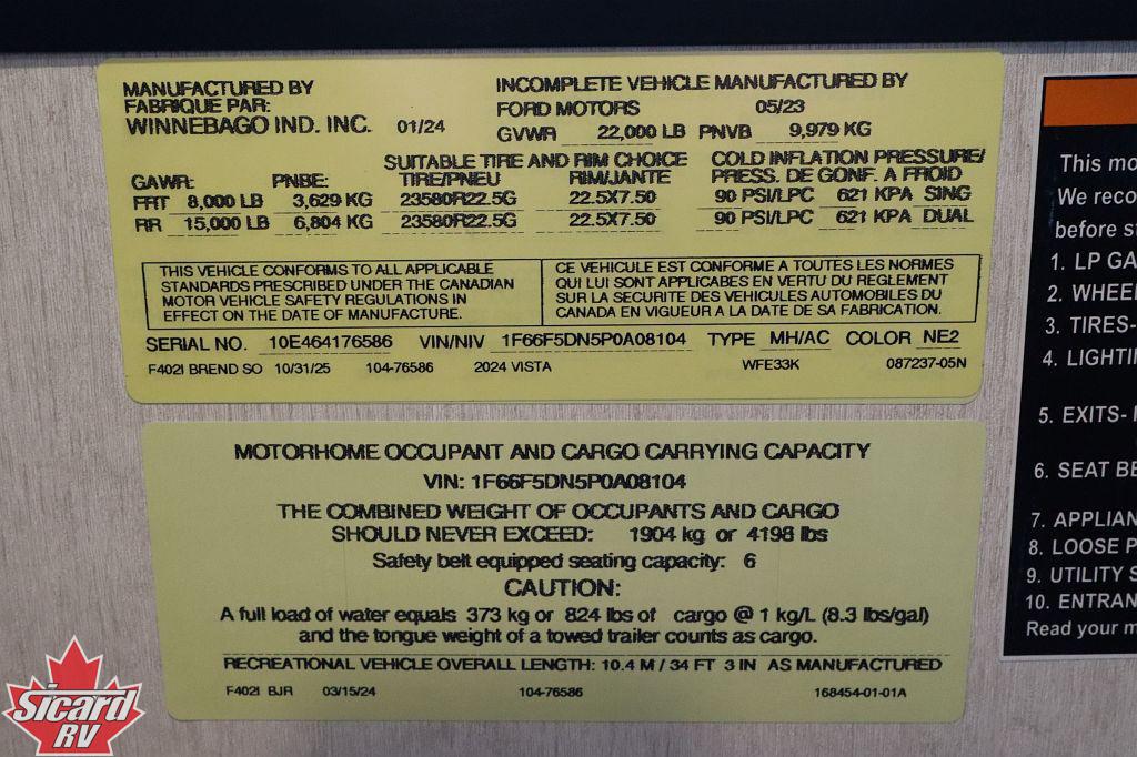 2024 WINNEBAGO VISTA 33K