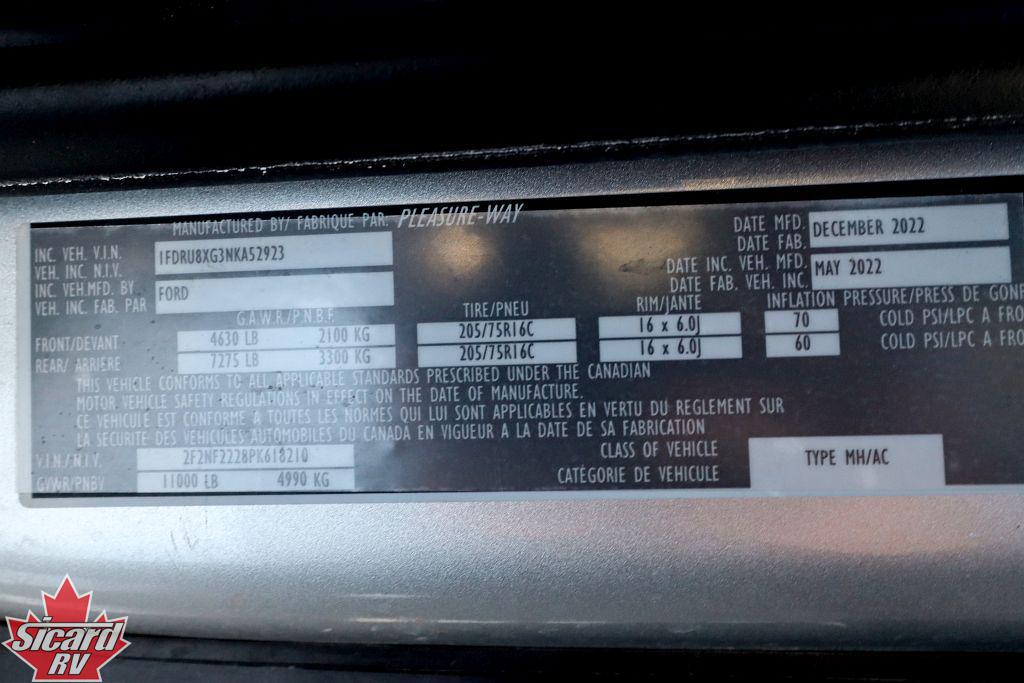 2023 PLEASURE-WAY ONTOUR 2.2