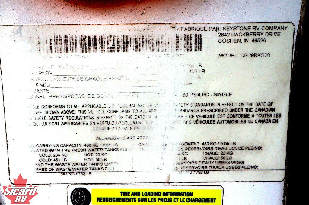 2020 KEYSTONE COUGAR HALF-TON 29RKS