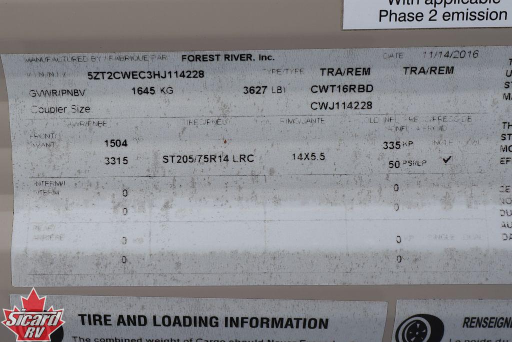 2017 COACHMEN CLIPPER 16RBD