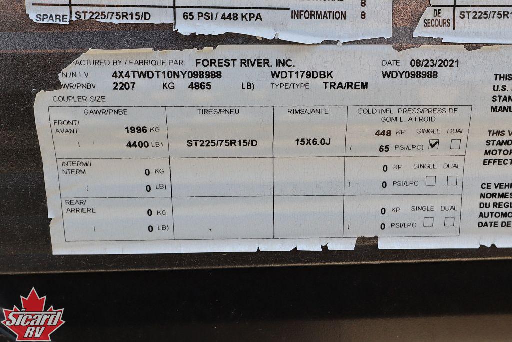 2022 FOREST RIVER WILDWOOD FSX 179DBK