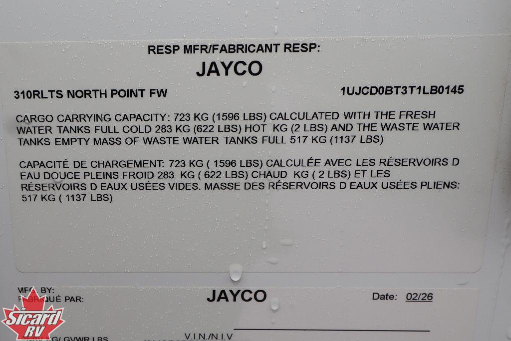 2026 JAYCO NORTH POINT 310RLTS