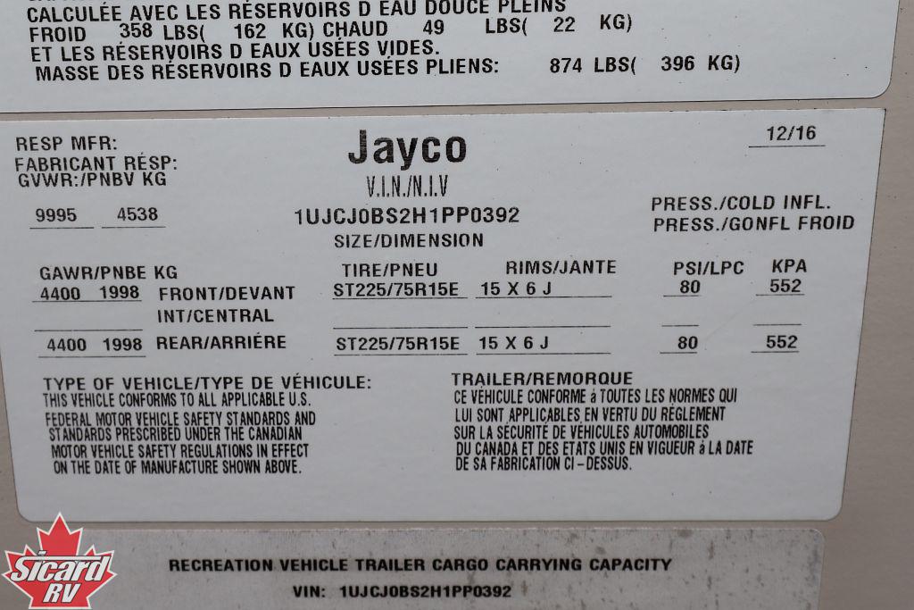 2017 JAYCO EAGLE HT 29.5BHDS