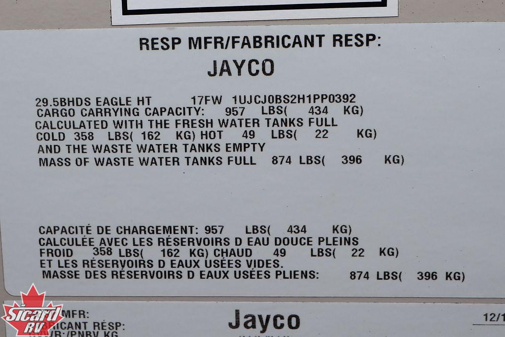 2017 JAYCO EAGLE HT 29.5BHDS