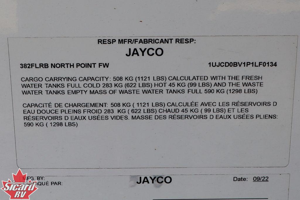 2023 JAYCO NORTH POINT 382FLRB