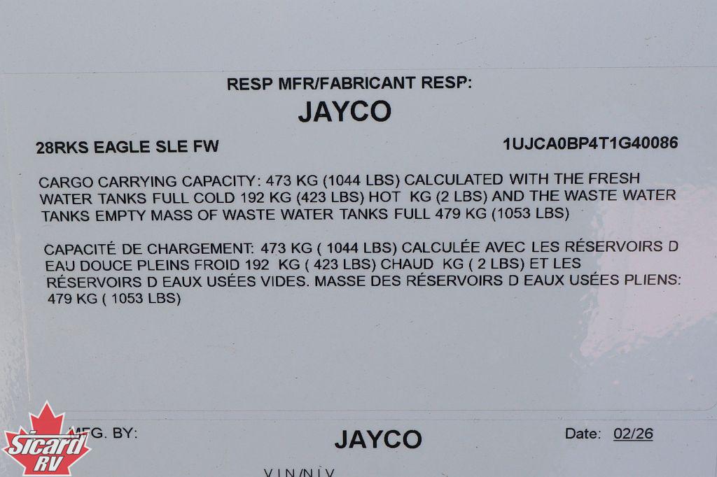 2026 JAYCO EAGLE SLE 28RKS