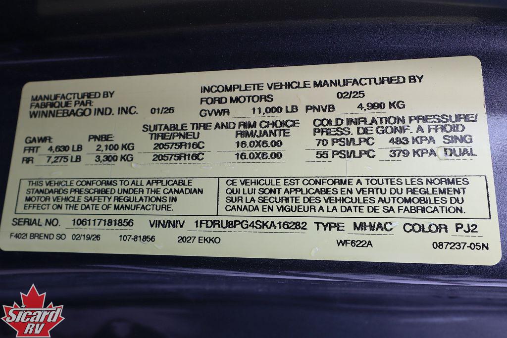 2027 WINNEBAGO EKKO 22A