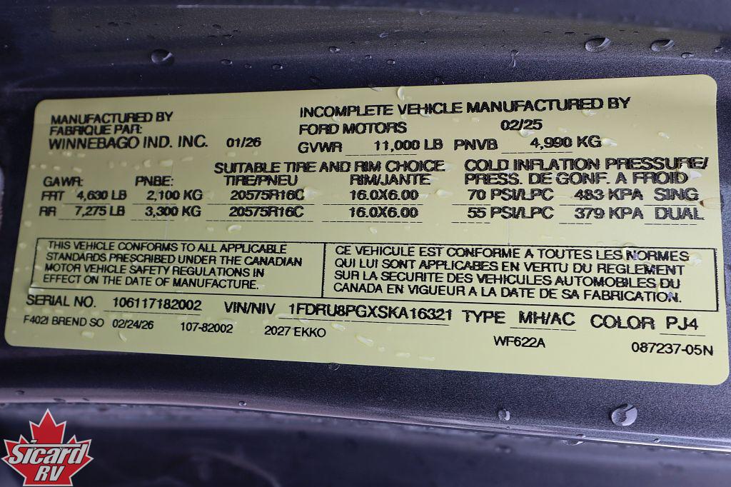 2027 WINNEBAGO EKKO 22A