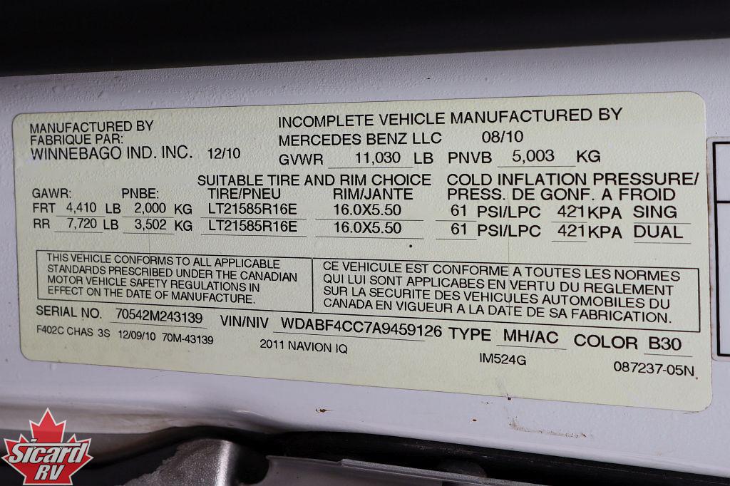 2011 ITASCA NAVION IQ 24G