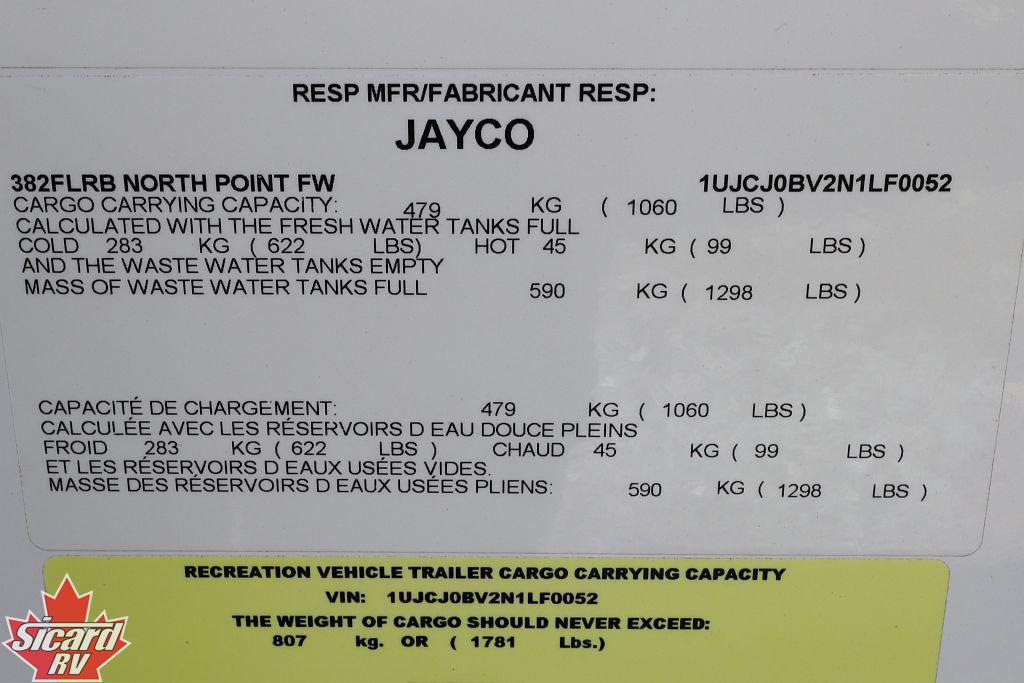 2022 JAYCO NORTH POINT 382FLRB