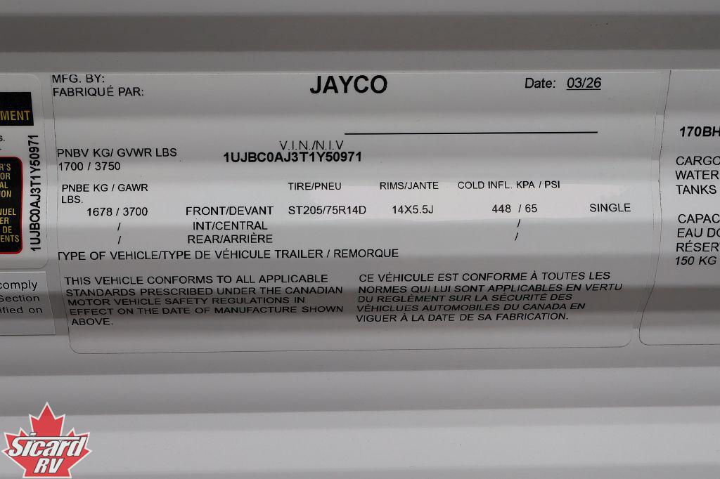 2026 JAYCO JAY FLIGHT SLX 170BH